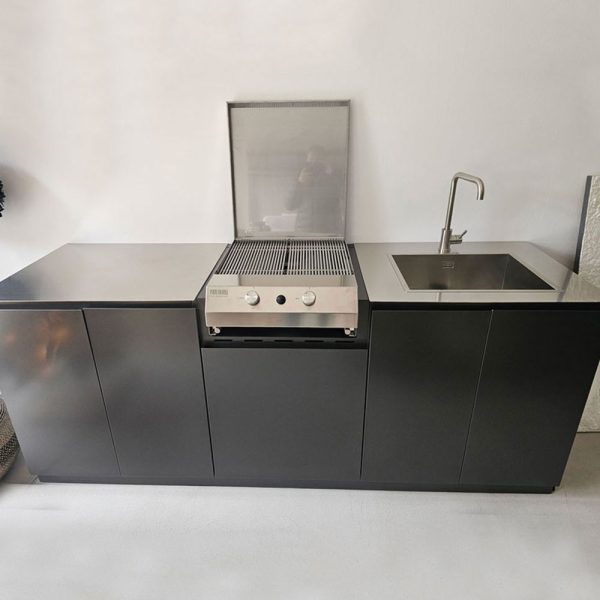 COCINA DE EXTERIOR 3 MODULOS CARBON