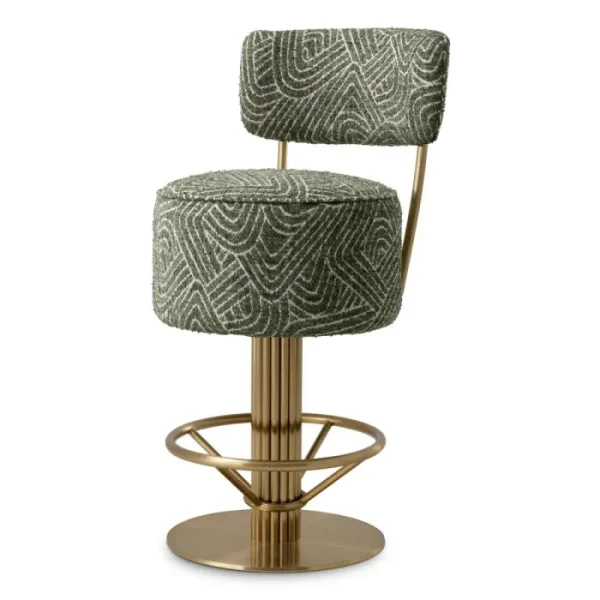 TABURETE CARLETON VERDE CON RESPALDO