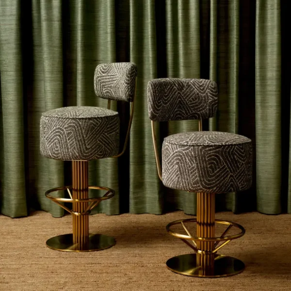 TABURETE CARLETON VERDE CON RESPALDO